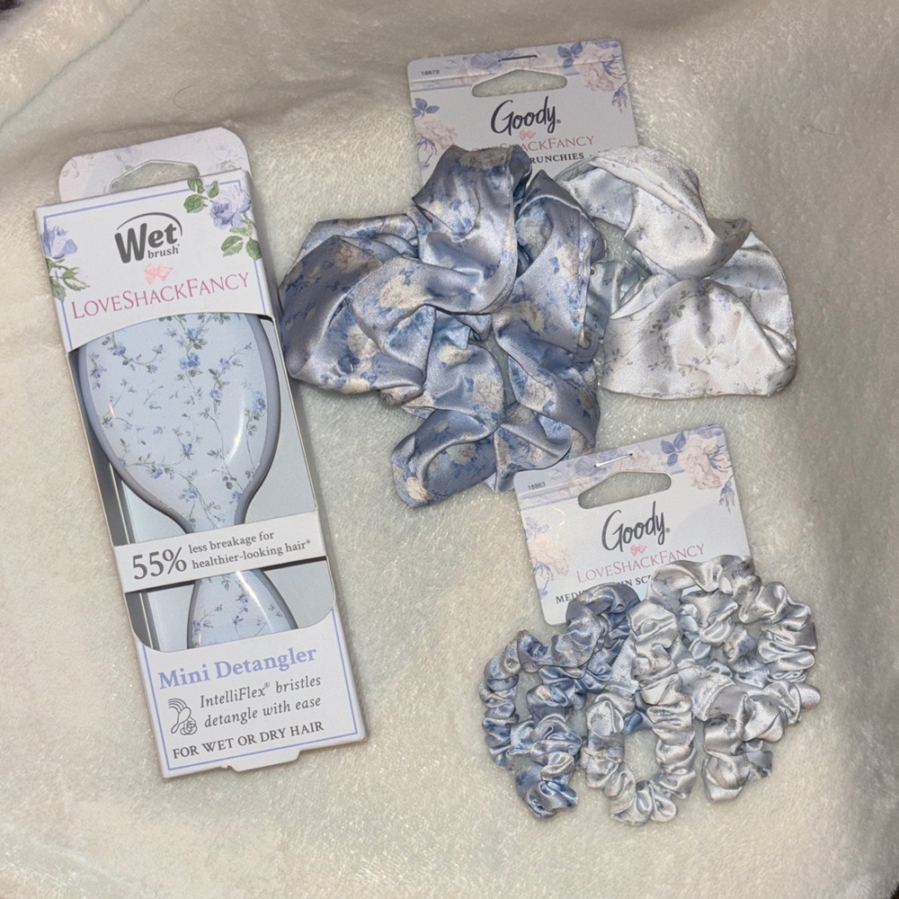 LoveShackFancy x Goody Hair Scrunchies and Wet Brush Set